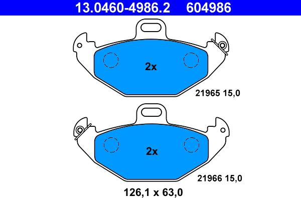 ATE 13.0460-4986.2 - Bremžu uzliku kompl., Disku bremzes autospares.lv