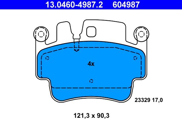 ATE 13.0460-4987.2 - Bremžu uzliku kompl., Disku bremzes autospares.lv