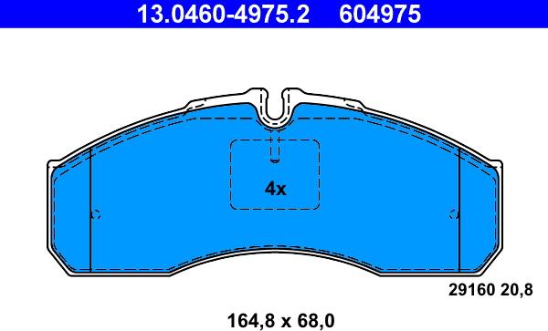 ATE 13.0460-4975.2 - Bremžu uzliku kompl., Disku bremzes autospares.lv