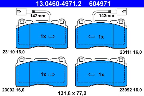 ATE 13.0460-4971.2 - Bremžu uzliku kompl., Disku bremzes autospares.lv