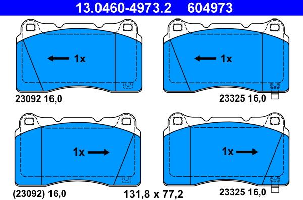 ATE 13.0460-4973.2 - Bremžu uzliku kompl., Disku bremzes autospares.lv