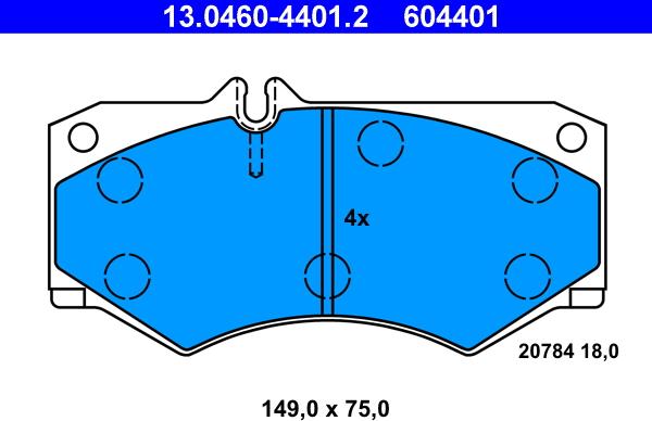 ATE 13.0460-4401.2 - Bremžu uzliku kompl., Disku bremzes www.autospares.lv