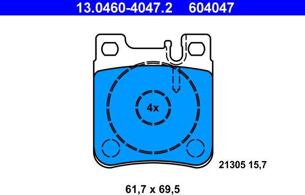 ATE 13.0460-4047.2 - Bremžu uzliku kompl., Disku bremzes www.autospares.lv