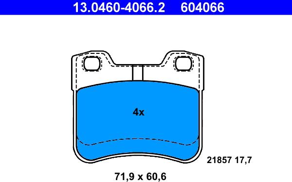 ATE 13.0460-4066.2 - Bremžu uzliku kompl., Disku bremzes www.autospares.lv