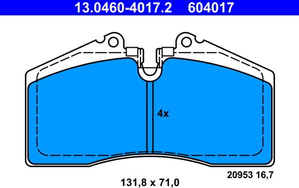 ATE 13.0460-4017.2 - Bremžu uzliku kompl., Disku bremzes www.autospares.lv