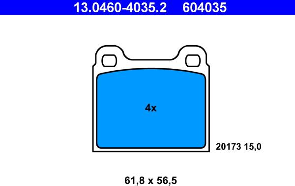 ATE 13.0460-4035.2 - Brake Pad Set, disc brake www.autospares.lv