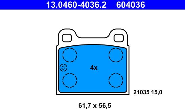 ATE 13.0460-4036.2 - Bremžu uzliku kompl., Disku bremzes www.autospares.lv