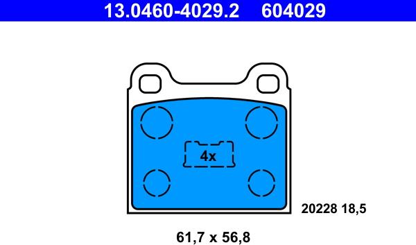 ATE 13.0460-4029.2 - Bremžu uzliku kompl., Disku bremzes www.autospares.lv