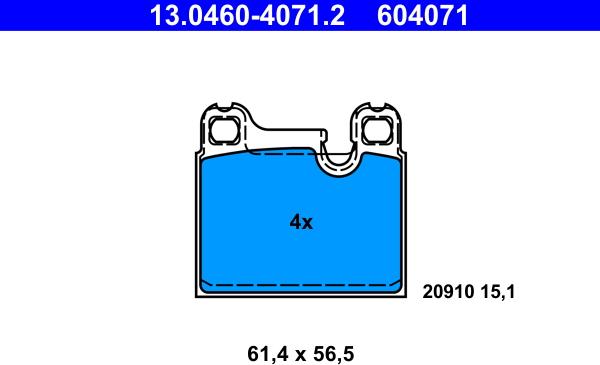 ATE 13.0460-4071.2 - Bremžu uzliku kompl., Disku bremzes autospares.lv