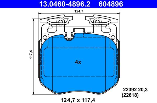 ATE 13.0460-4896.2 - Bremžu uzliku kompl., Disku bremzes www.autospares.lv