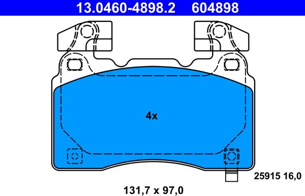 ATE 13.0460-4898.2 - Bremžu uzliku kompl., Disku bremzes www.autospares.lv