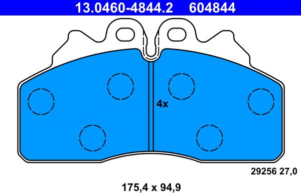 ATE 13.0460-4844.2 - Bremžu uzliku kompl., Disku bremzes www.autospares.lv