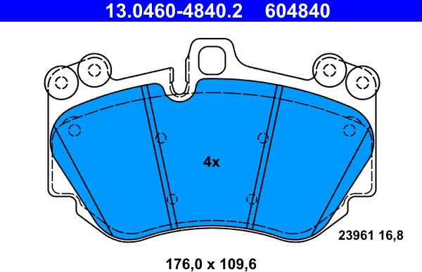 ATE 13.0460-4840.2 - Bremžu uzliku kompl., Disku bremzes www.autospares.lv