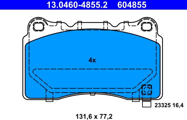 ATE 13.0460-4855.2 - Bremžu uzliku kompl., Disku bremzes autospares.lv