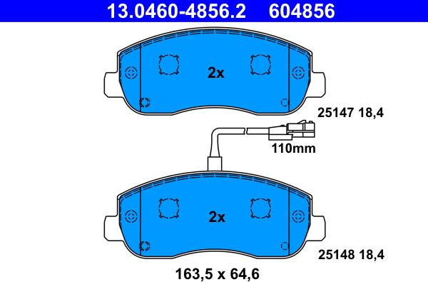 ATE 13.0460-4856.2 - Bremžu uzliku kompl., Disku bremzes www.autospares.lv