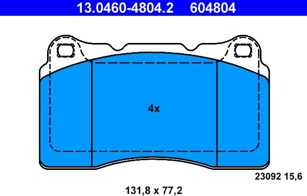 ATE 13.0460-4804.2 - Bremžu uzliku kompl., Disku bremzes autospares.lv