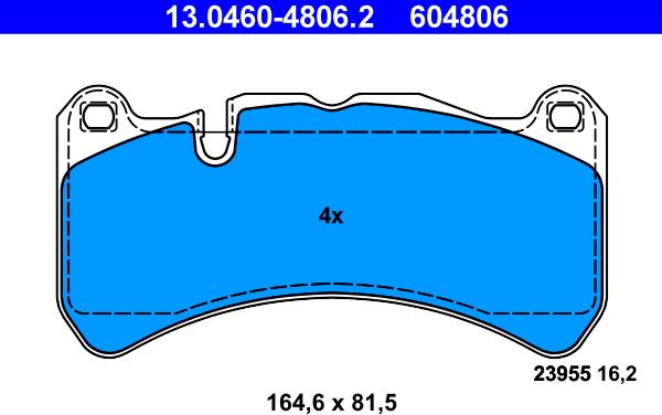 ATE 13.0460-4806.2 - Bremžu uzliku kompl., Disku bremzes www.autospares.lv