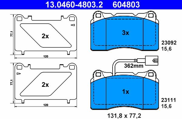 ATE 13.0460-4803.2 - Bremžu uzliku kompl., Disku bremzes www.autospares.lv