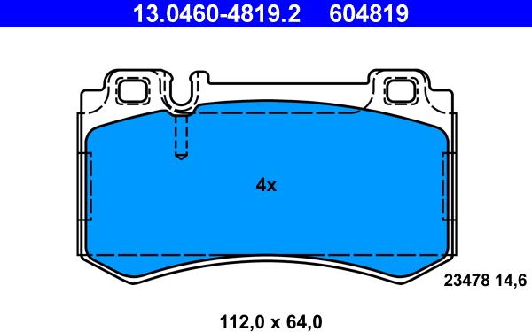 ATE 13.0460-4819.2 - Bremžu uzliku kompl., Disku bremzes www.autospares.lv