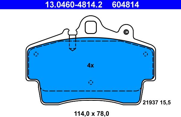 ATE 13.0460-4814.2 - Bremžu uzliku kompl., Disku bremzes autospares.lv