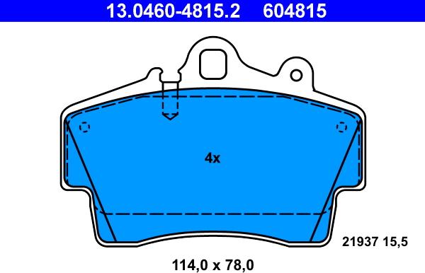 ATE 13.0460-4815.2 - Bremžu uzliku kompl., Disku bremzes autospares.lv