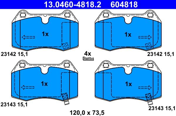 ATE 13.0460-4818.2 - Bremžu uzliku kompl., Disku bremzes www.autospares.lv