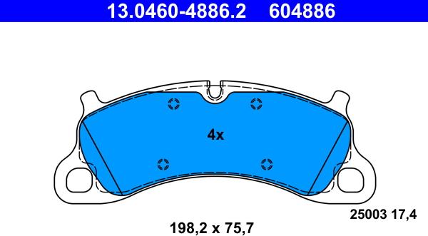 ATE 13.0460-4886.2 - Bremžu uzliku kompl., Disku bremzes www.autospares.lv