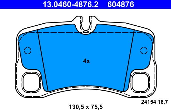 ATE 13.0460-4876.2 - Bremžu uzliku kompl., Disku bremzes autospares.lv