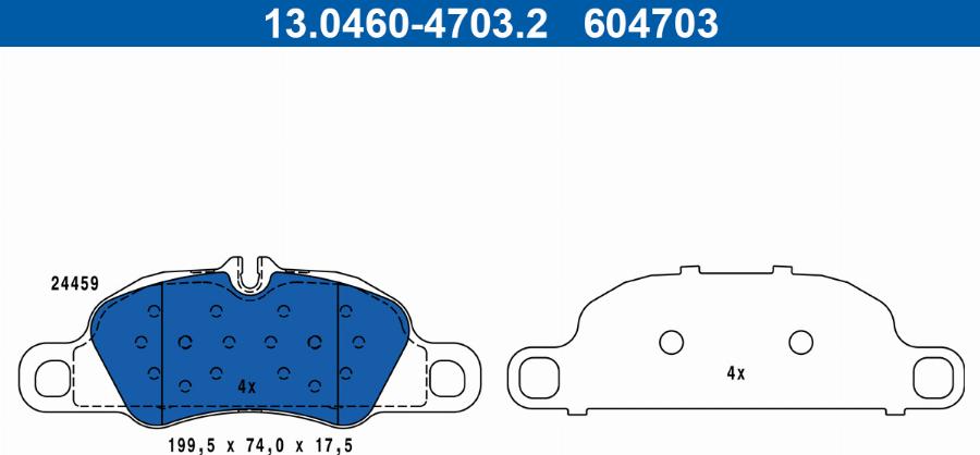 ATE 13.0460-4703.2 - Bremžu uzliku kompl., Disku bremzes www.autospares.lv