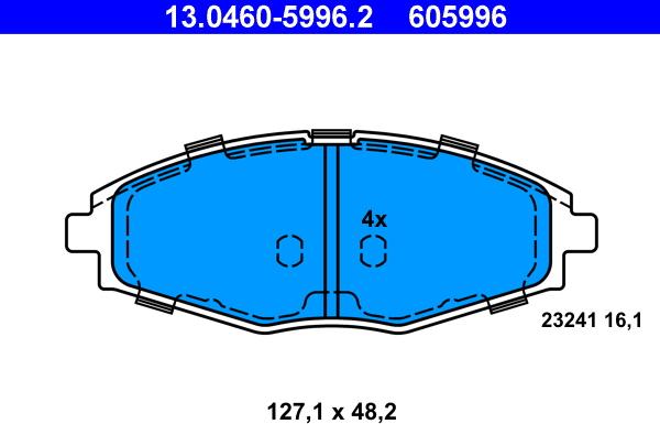 ATE 13.0460-5996.2 - Bremžu uzliku kompl., Disku bremzes www.autospares.lv