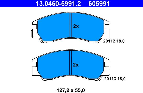 ATE 13.0460-5991.2 - Bremžu uzliku kompl., Disku bremzes autospares.lv