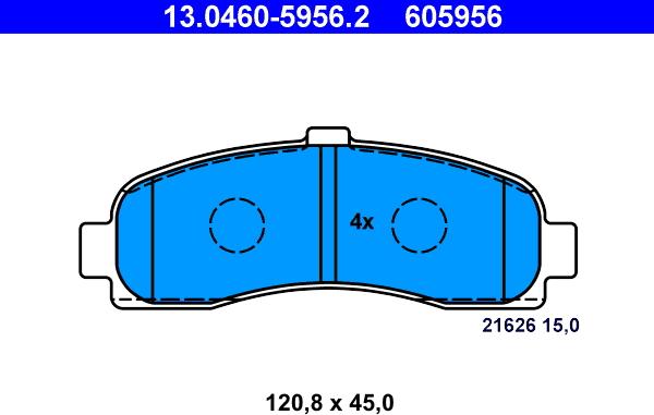 ATE 13.0460-5956.2 - Bremžu uzliku kompl., Disku bremzes www.autospares.lv