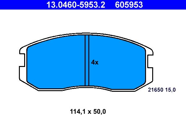 ATE 13.0460-5953.2 - Brake Pad Set, disc brake www.autospares.lv