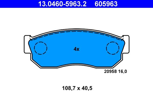 ATE 13.0460-5963.2 - Bremžu uzliku kompl., Disku bremzes www.autospares.lv