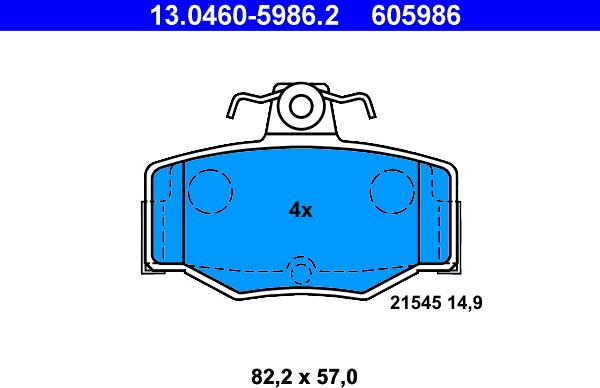 ATE 13.0460-5986.2 - Bremžu uzliku kompl., Disku bremzes autospares.lv