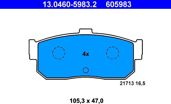 ATE 13.0460-5983.2 - Bremžu uzliku kompl., Disku bremzes autospares.lv