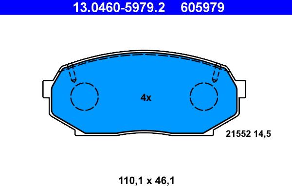 ATE 13.0460-5979.2 - Bremžu uzliku kompl., Disku bremzes www.autospares.lv