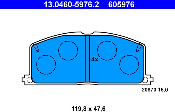 ATE 13.0460-5976.2 - Bremžu uzliku kompl., Disku bremzes www.autospares.lv