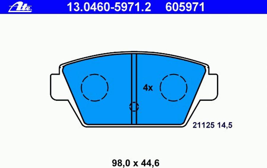 ATE 13046059712 - Bremžu uzliku kompl., Disku bremzes www.autospares.lv