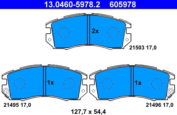 ATE 13.0460-5978.2 - Brake Pad Set, disc brake www.autospares.lv