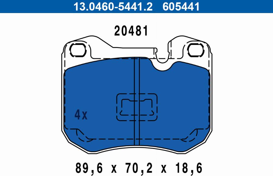 ATE 13.0460-5441.2 - Bremžu uzliku kompl., Disku bremzes www.autospares.lv