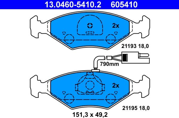 ATE 13.0460-5410.2 - Bremžu uzliku kompl., Disku bremzes www.autospares.lv