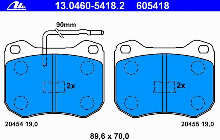 ATE 13.0460-5418.2 - Bremžu uzliku kompl., Disku bremzes www.autospares.lv