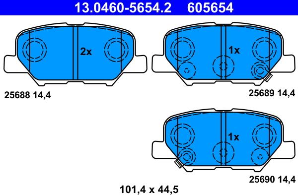 ATE 13.0460-5654.2 - Bremžu uzliku kompl., Disku bremzes www.autospares.lv