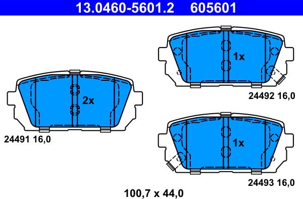 ATE 13.0460-5601.2 - Bremžu uzliku kompl., Disku bremzes autospares.lv