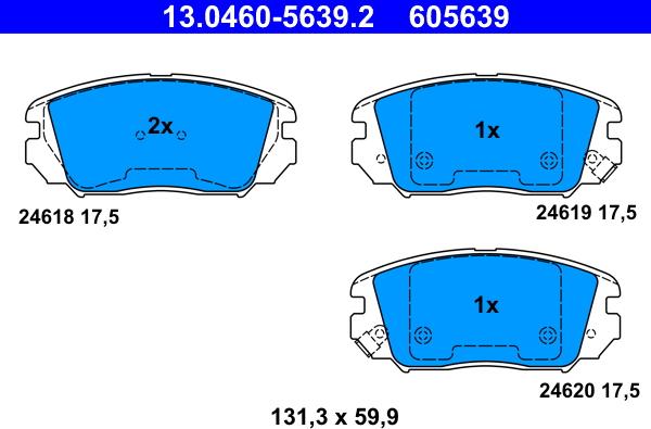 ATE 13.0460-5639.2 - Bremžu uzliku kompl., Disku bremzes www.autospares.lv