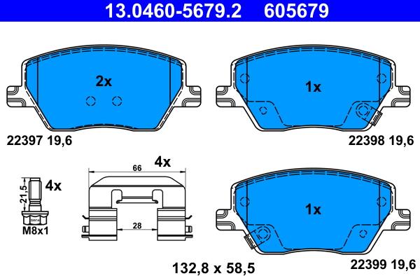 ATE 13.0460-5679.2 - Bremžu uzliku kompl., Disku bremzes autospares.lv