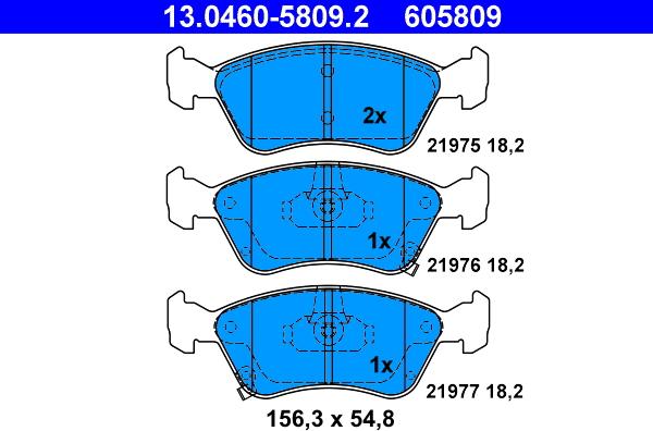 ATE 13.0460-5809.2 - Bremžu uzliku kompl., Disku bremzes www.autospares.lv