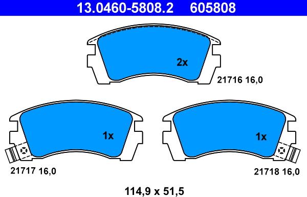 ATE 13.0460-5808.2 - Bremžu uzliku kompl., Disku bremzes www.autospares.lv