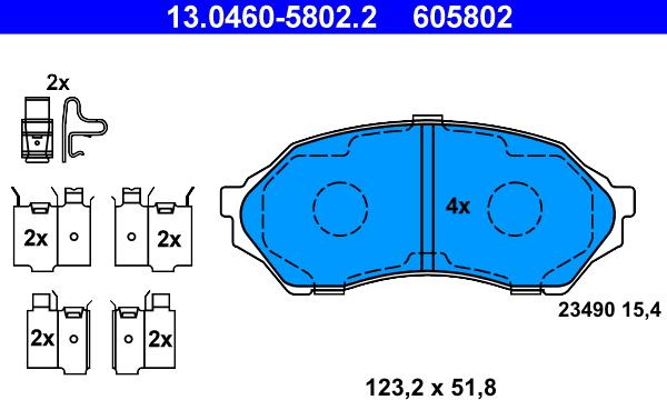 ATE 13.0460-5802.2 - Bremžu uzliku kompl., Disku bremzes www.autospares.lv